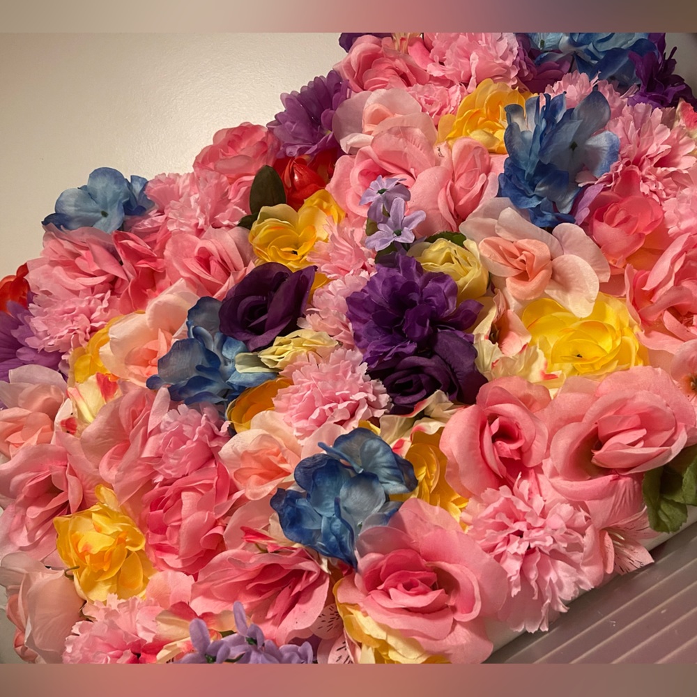 Hand made flower wall